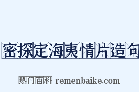 密探定海夷情片造句是什么意思的图片